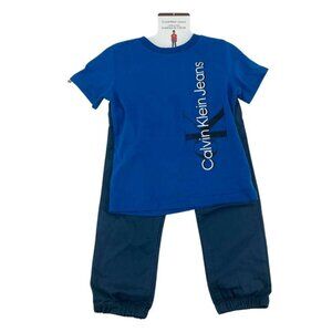 Calvin Klein Jeans | Boy's 2 Top & Pants Set | 2 Pieces | Blue  | Size 3
